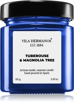 Vila Hermanos Apothecary Cobalt Blue Tuberose & Magnolia Tree - Ароматическая свеча, 150 г
