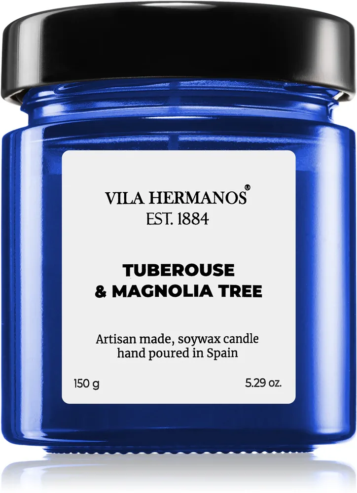 Vila Hermanos Apothecary Cobalt Blue Tuberose & Magnolia Tree - Ароматическая свеча, 150 г