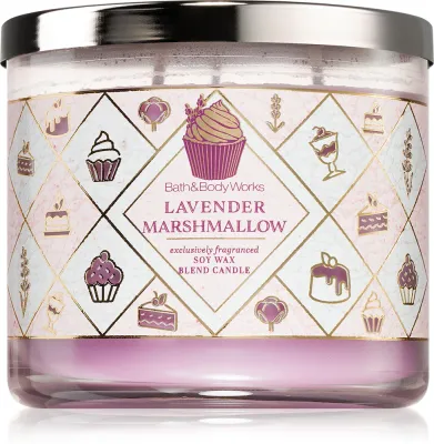 Bath & Body Works Lavender Marshmallow - Ароматическая свеча, 411 г