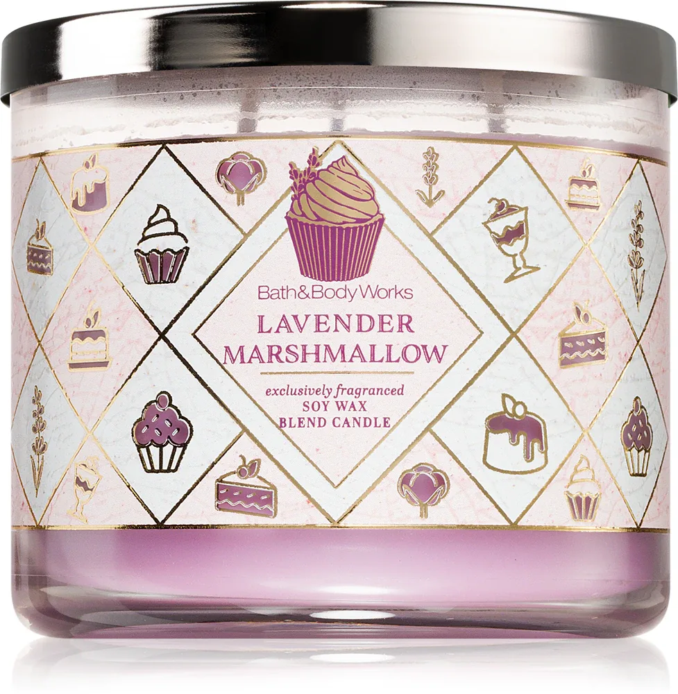Bath & Body Works Lavender Marshmallow - Ароматическая свеча, 411 г