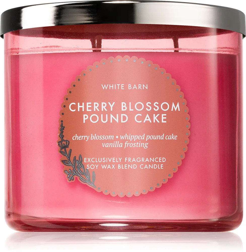 Bath & Body Works Cherry Blossom Pound Cake - Ароматическая свеча, 411 г