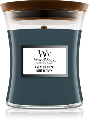 Woodwick Evening Onyx - Ароматическая свеча с деревянным фитилем с деревянным фитилем, 275 г