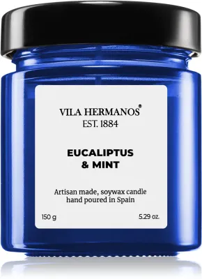 Vila Hermanos Apothecary Cobalt Blue Eucalyptus & Mint - Ароматическая свеча, 150 г