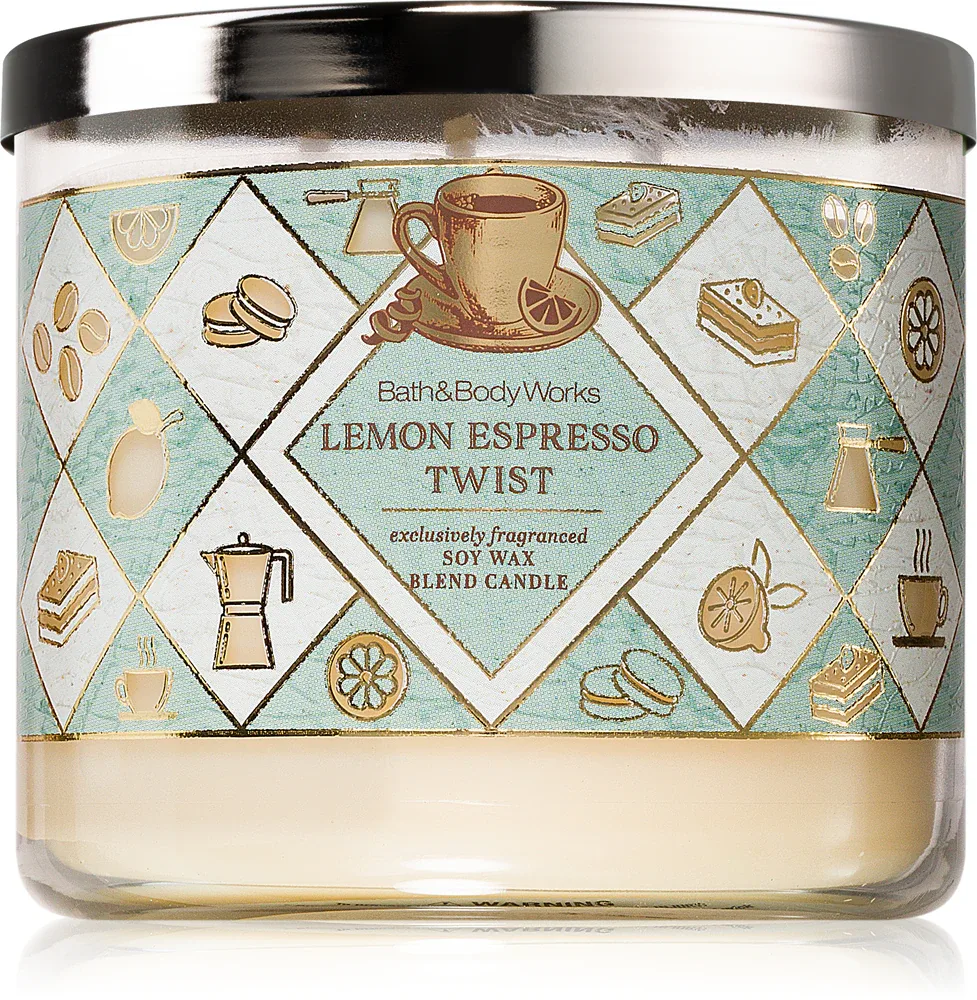 Bath & Body Works Lemon Espresso Twist - Ароматическая свеча, 411 г