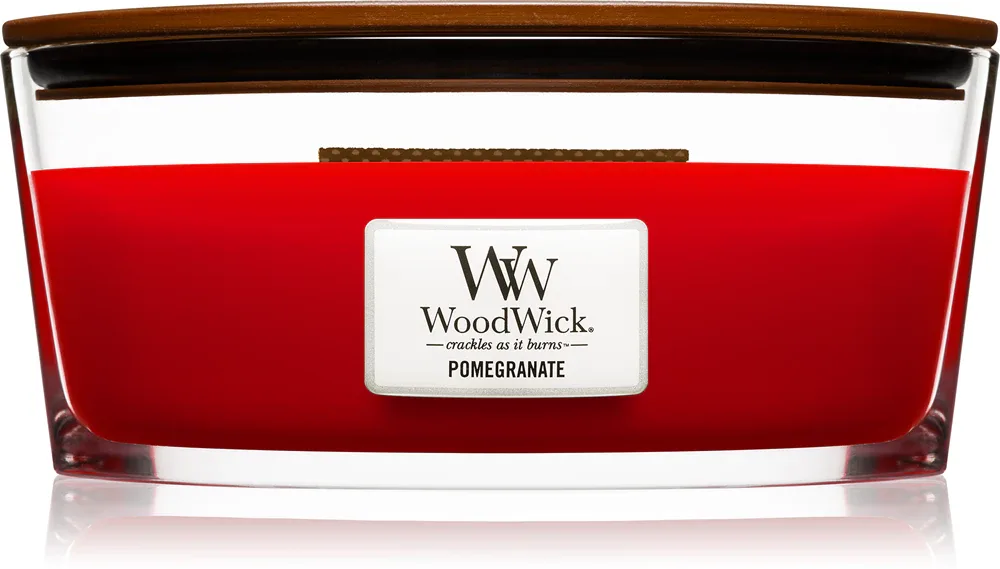 Woodwick Pomegranate - Ароматическая свеча с деревянным фитилем (hearthwick) с деревянным фитилем (hearthwick), 453.6 г