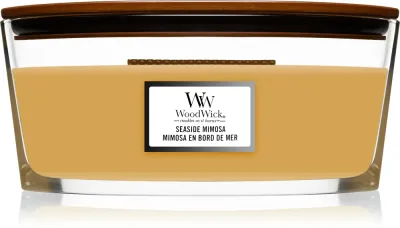 Woodwick Seaside Mimosa - Ароматическая свеча с деревянным фитилем (hearthwick) с деревянным фитилем (hearthwick), 453.6 г