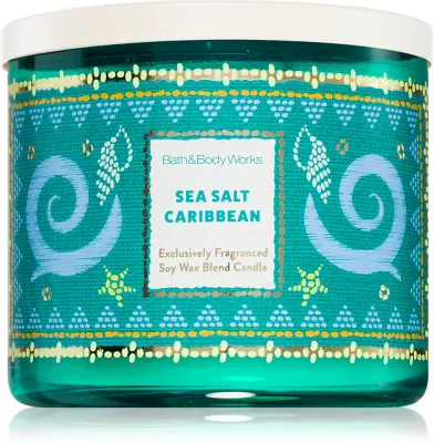 Bath & Body Works Sea Salt Caribbean - Ароматическая свеча, 411 г