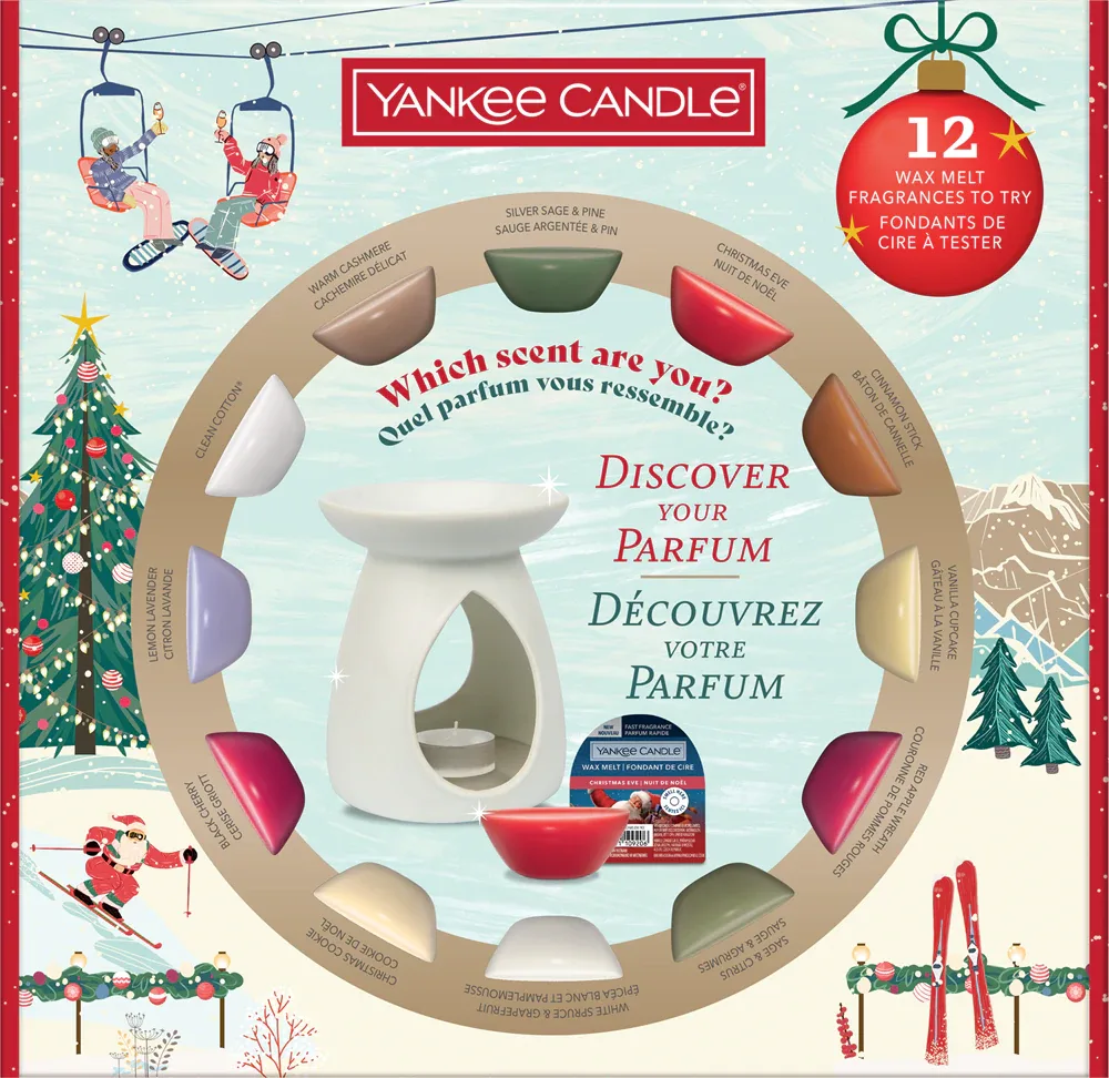 Yankee Candle Christmas Collection Aromalamp & 12 Wax Melts - Подарочный набор "Zestaw upominkowy", 12 шт