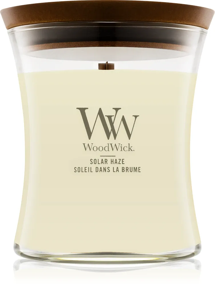 Woodwick Solar Haze - Ароматическая свеча с деревянным фитилем с деревянным фитилем, 275 г