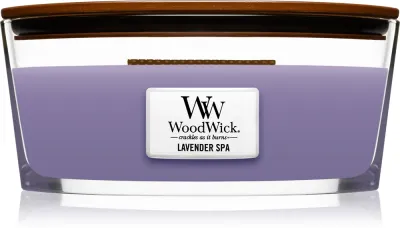 Woodwick Lavender Spa - Ароматическая свеча с деревянным фитилем (hearthwick) с деревянным фитилем (hearthwick), 453 г