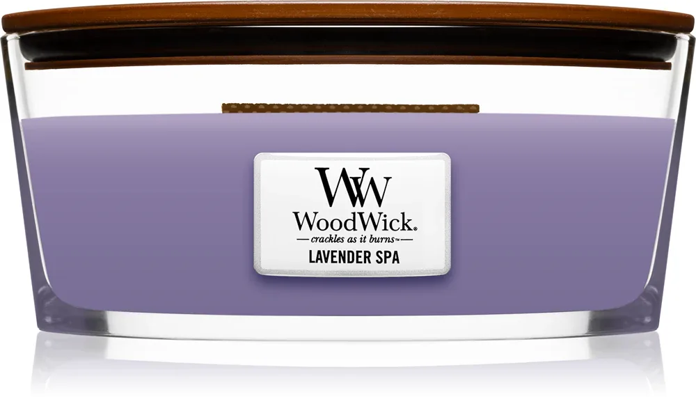 Woodwick Lavender Spa - Ароматическая свеча с деревянным фитилем (hearthwick) с деревянным фитилем (hearthwick), 453 г