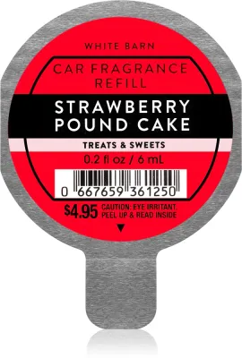 Bath & Body Works Strawberry Pound Cake - Запах для автомобиля наполнение, 6 мл
