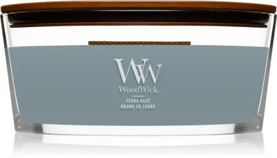Woodwick Terra Haze - Ароматическая свеча с деревянным фитилем (hearthwick) с деревянным фитилем (hearthwick), 453 г