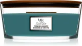Woodwick Evergreen Cashmere - Ароматическая свеча с деревянным фитилем (hearthwick) с деревянным фитилем (hearthwick), 453.6 г — фото 1