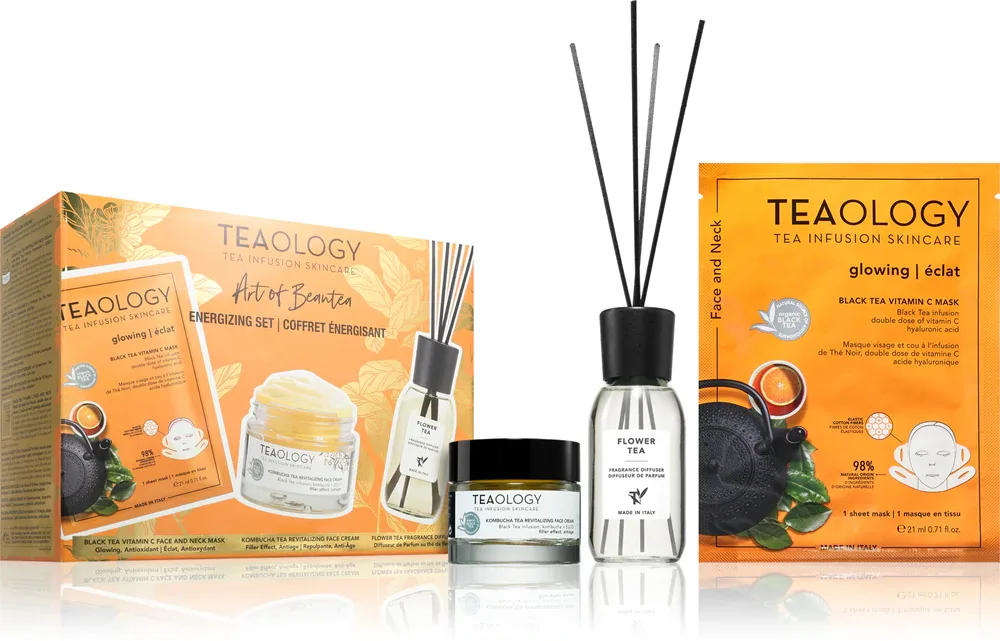 Teaology Kombucha Tea Energizing Set - Подарочный набор для лица, 3 шт
