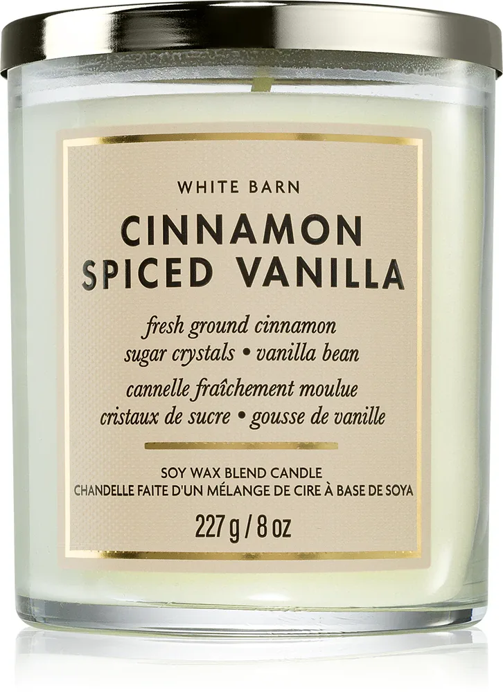 Bath & Body Works Cinnamon Spiced Vanilla - Свеча ароматическая Bath Body Works Cinnamon Spiced Vanilla соевая, пряная, 226 г, 226 г
