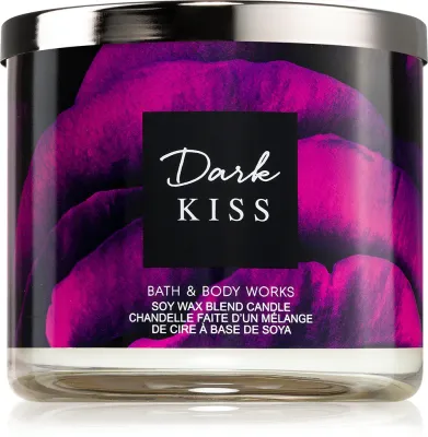 Bath & Body Works Dark Kiss - Свеча ароматическая Bath Body Works Dark Kiss соевая, 3 фитиля, 411 г, 411 г