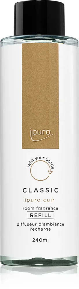 Сменный наполнитель для ароматического диффузора ipuro Classic Cuir с согревающим ароматом, с палочками, 240 мл