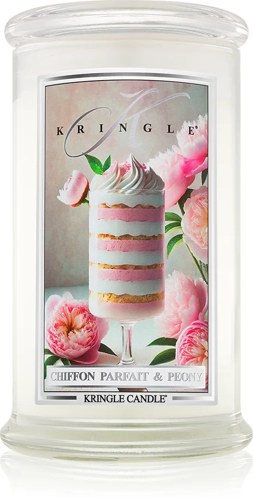 Свеча ароматическая Kringle Candle Chiffon Parfait Peony с цветочным и сладким ароматом, хлопковый фитиль, 623 г