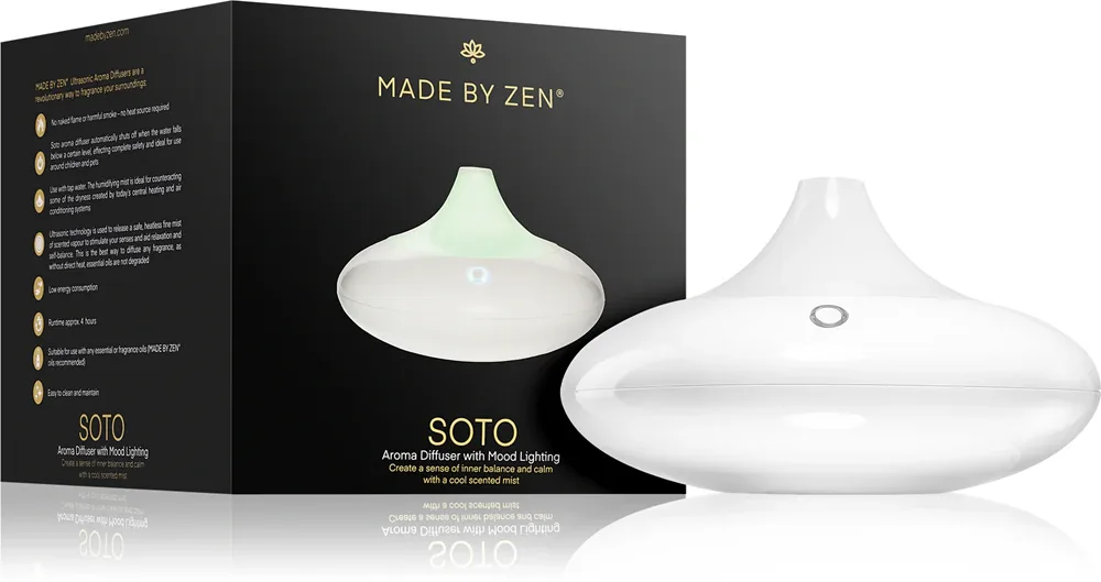 Диффузор ароматов MADE BY ZEN Soto ультразвуковой, с LED-подсветкой, сетевое питание, 1 шт