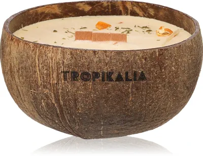 Tropicandle Sandalwood & Tangerine - Ароматическая свеча с деревянным фитилем с деревянным фитилем, 350 мл