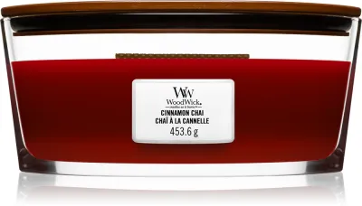 Woodwick Cinnamon Chai - Ароматическая свеча с деревянным фитилем (hearthwick) с деревянным фитилем (hearthwick), 453 г