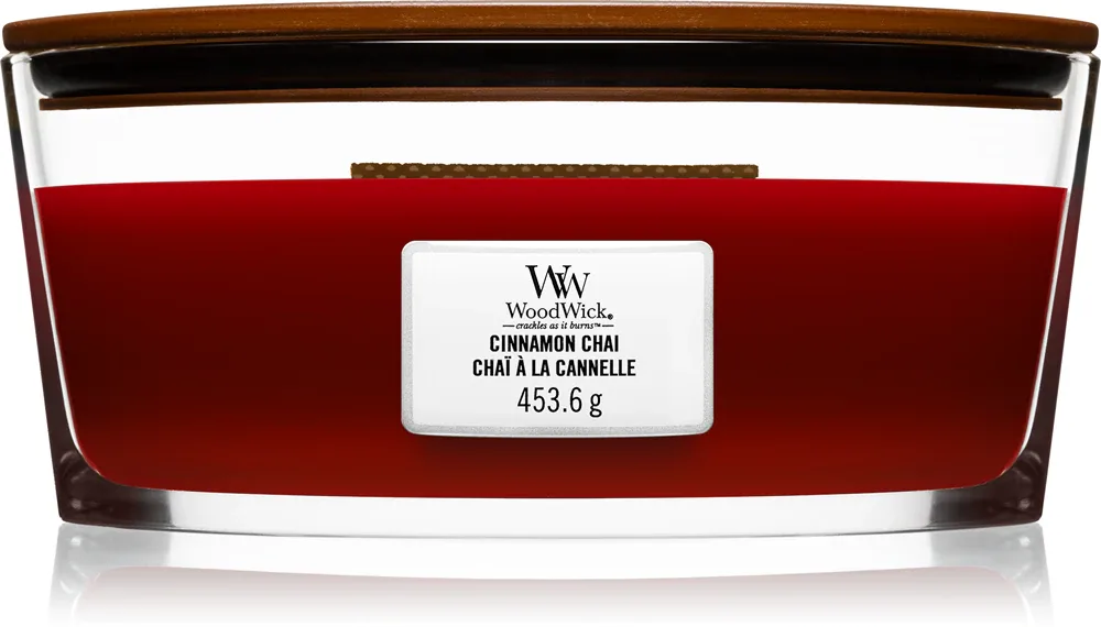 Woodwick Cinnamon Chai - Ароматическая свеча с деревянным фитилем (hearthwick) с деревянным фитилем (hearthwick), 453 г