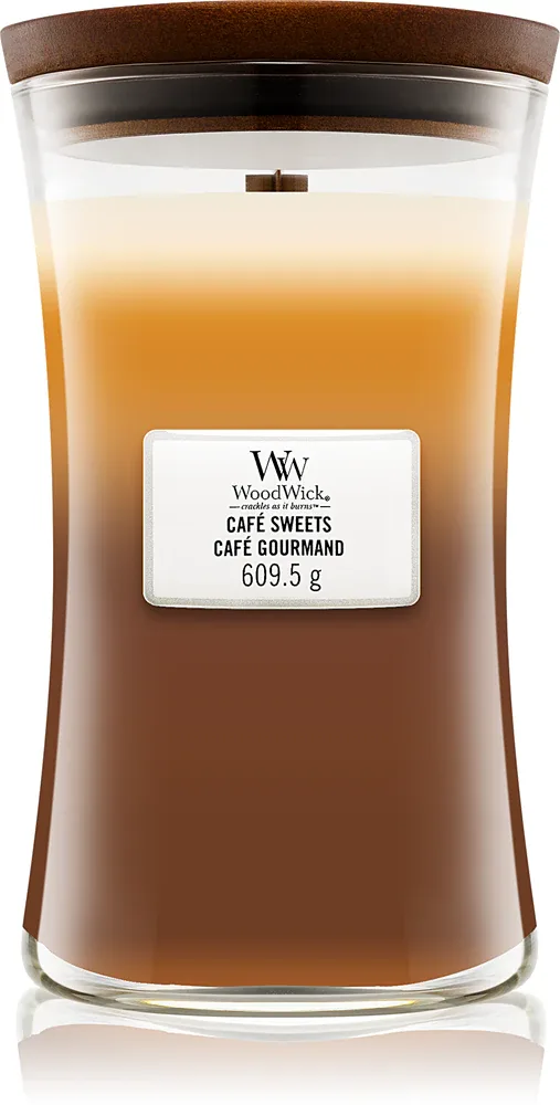 Woodwick Trilogy Cafe Sweets - Ароматическая свеча с деревянным фитилем с деревянным фитилем, 609.5 г