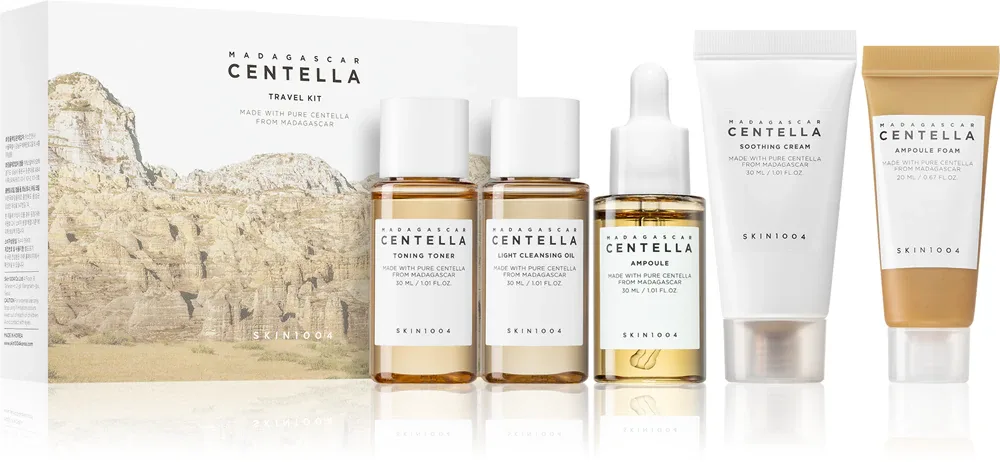 SKIN1004 Madagascar Centella Travel Kit - Набор для путешествий для чувствительной и склонной к раздражениям кожи