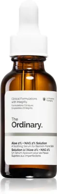 The Ordinary Aloe 2% + NAG 2% Solution - Сыворотка, смягчающая против прыщей, 30 мл
