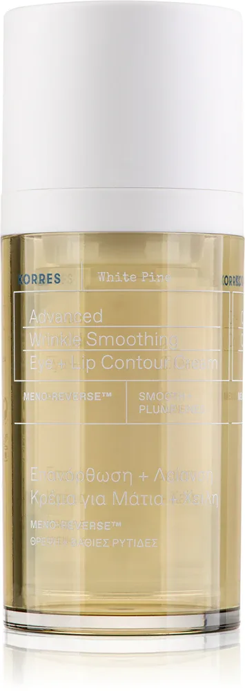 Korres White Pine Meno-Reverse - Крем омолаживающий для контуров глаз и губ для зрелой кожи, 15 мл
