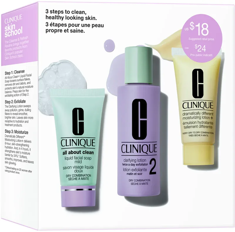 Clinique 3 Steps Skin Care Kit Skin Type 2 - Подарочный набор для идеальной очистки кожи, 1 шт