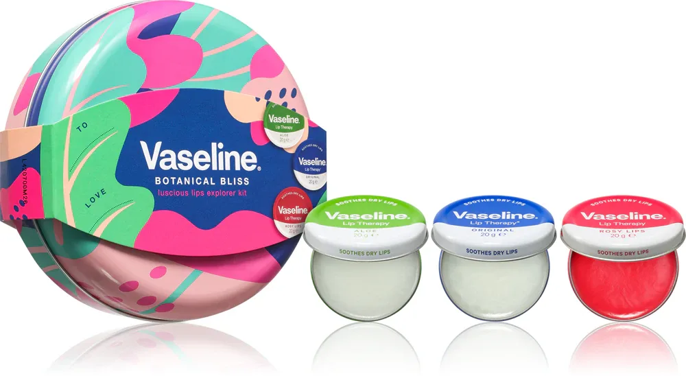 Vaseline Botanical Bliss Set - Подарочный набор для губ, 3 шт