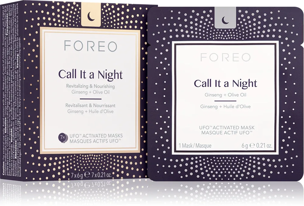 FOREO UFO Call It a Night - Ночная ревитализирующая маска для лица, способствующая восстановлению кожи с питательным действием, 7 г