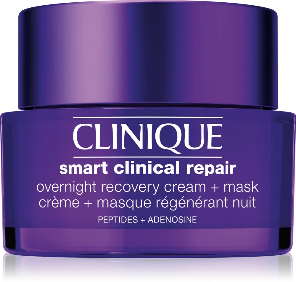 Clinique Smart Clinical Repair Overnight Recovery Cream + Mask - Увлажняющий крем и ночная регенерирующая и омолаживающая маска для лица, 50 мл