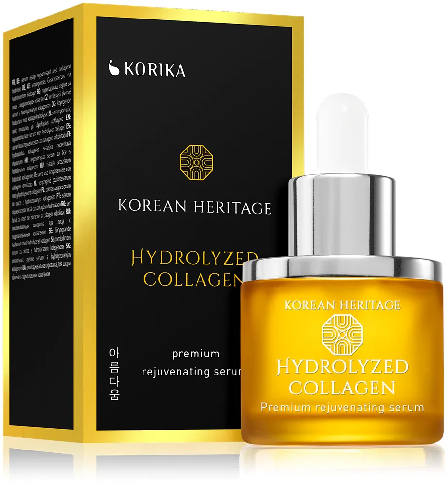 KORIKA Korean Heritage Hydrolyzed Collagen Premium Rejuvenating Serum - Омолаживающее сыворотка для лица с гидролизованным коллагеном, 30 мл