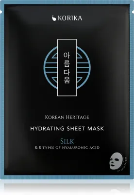 Маска для лица тканевая KORIKA Korean Heritage Silk 8 Types of Hyaluronic Acid Hydrating Sheet Mask увлажняющая, с шёлком, 25 г