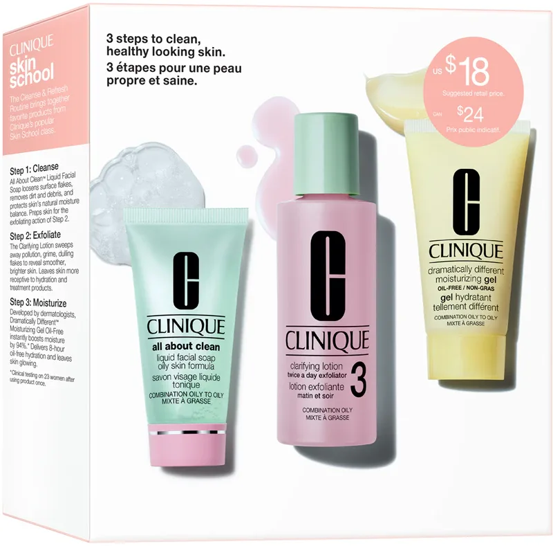 Clinique 3 Steps Skin Care Kit Skin Type 3 - Подарочный набор для жирной и комбинированной кожи, 1 шт