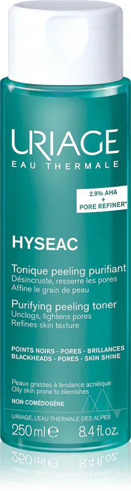 Uriage Hyseac Purifying Peeling Toner - Очищающий тоник для регуляции себума и сужающий поры с AHA, 250 мл