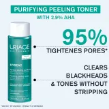 Uriage Hyseac Purifying Peeling Toner - Очищающий тоник для регуляции себума и сужающий поры с AHA, 250 мл — фото 4