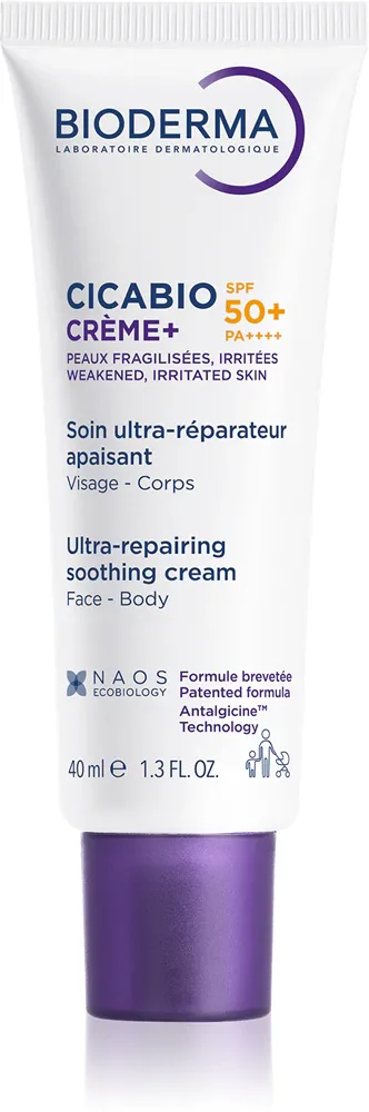 Bioderma Cicabio Creme+ SPF 50+ - Крем для лица SPF 50+, 40 мл