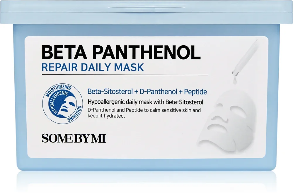 Some By Mi Beta Panthenol Repair Daily Mask - Успокаивающая маска в большой упаковке, 30 шт