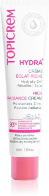 Topicrem Hydra+ Rich Radiance Cream - Крем интенсивного увлажнения для лица, 40 мл
