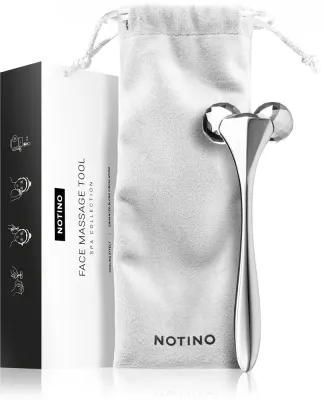 Массажёр для лица Notino Spa Collection роликовый, V-образный, металлический, 15 × 5 см Silver