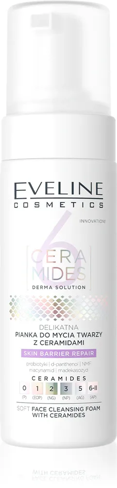 Пенка для умывания Eveline Cosmetics 6 Ceramides для глубокого очищения, с пробиотиками, 150 мл