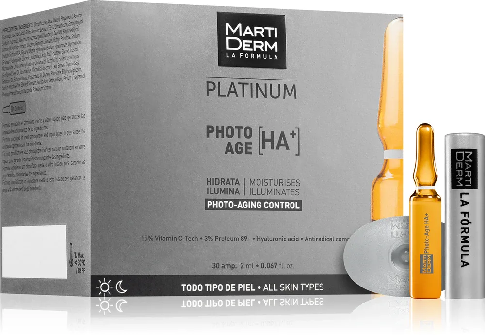 MartiDerm Platinum Photo Age HA+ - Сыворотка против старения кожи в ампулах