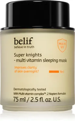 belif Super Knights Multi Vitamin Mask - Интенсивная ночная маска для быстрого восстановления сухой и обезвоженной кожи для всех типов кожи, 75 мл