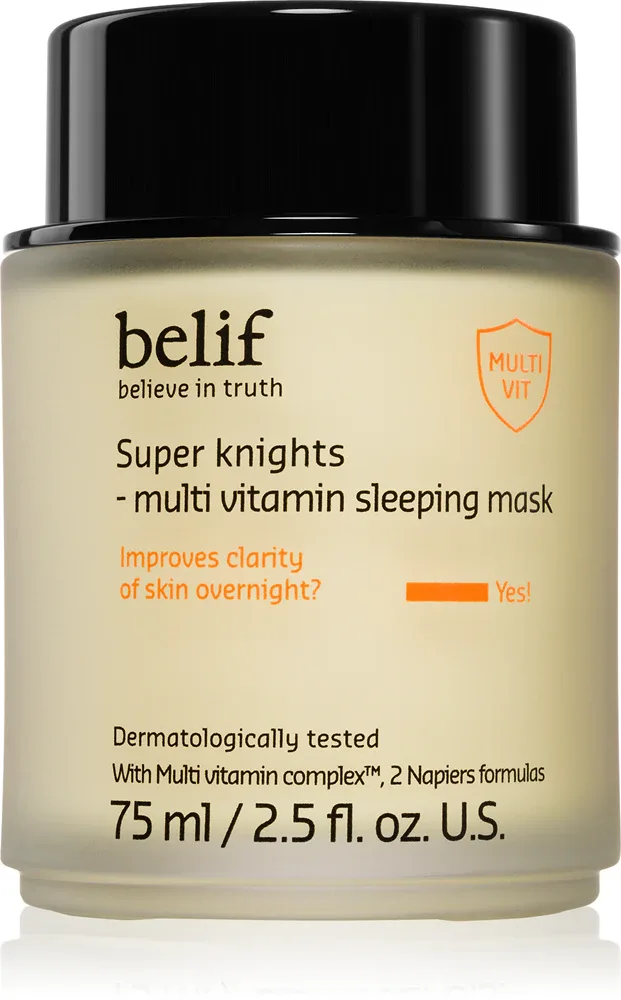 belif Super Knights Multi Vitamin Mask - Интенсивная ночная маска для быстрого восстановления сухой и обезвоженной кожи для всех типов кожи, 75 мл
