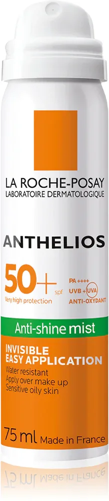 La Roche-Posay Anthelios - Освежающий спрей для лица против блеска кожи SPF 50+, 75 мл