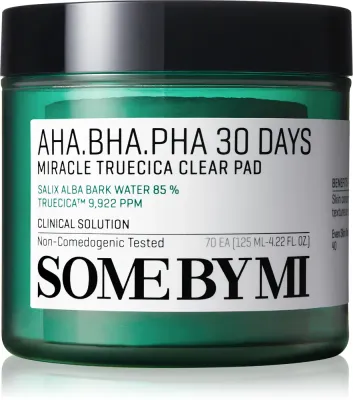 Some By Mi AHA∙BHA∙PHA 30 Days Miracle Truecica Clear Pad - Плоты очищающие для кожи с проблемами, 70 шт